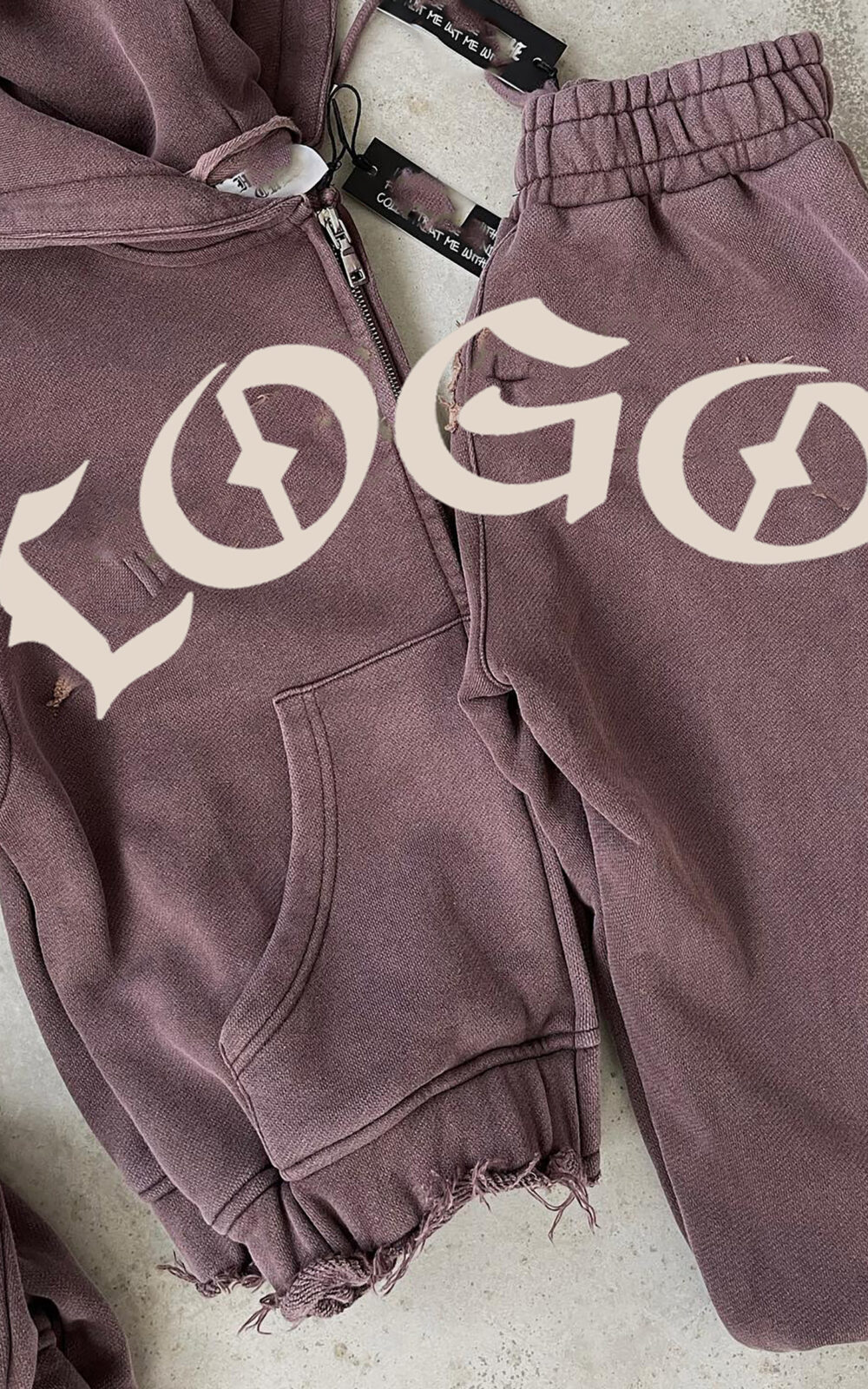 Women Sweatsuit 2 Piece Outfits Zip Up Crop Hoodies Distressed SweatPants Lounge Matching Sweat Set 2025 Fall Trendy Tracksuit