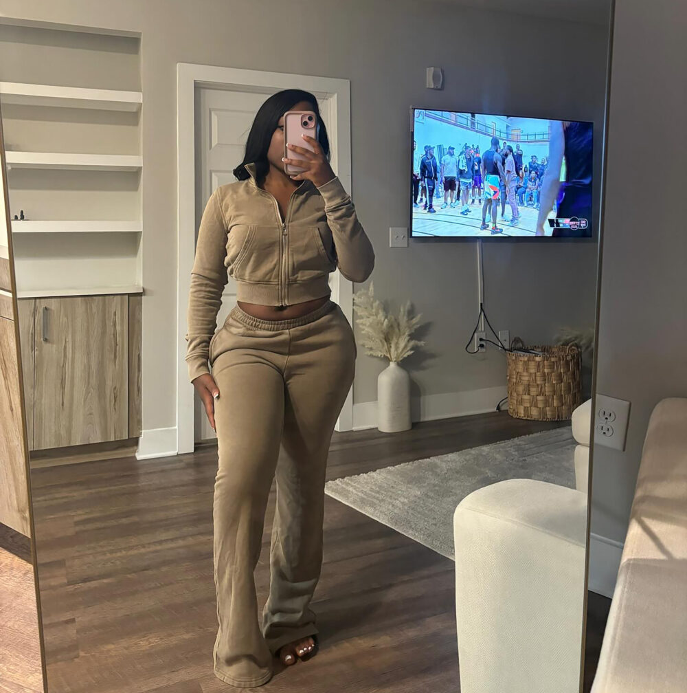 Custom Womens Sweatsuits Color 2 Piece Set 2025 Cotton Long Sleeve Zip Up Sweatshirt Sweatpants Winter Fall Outfits Jogger Sets