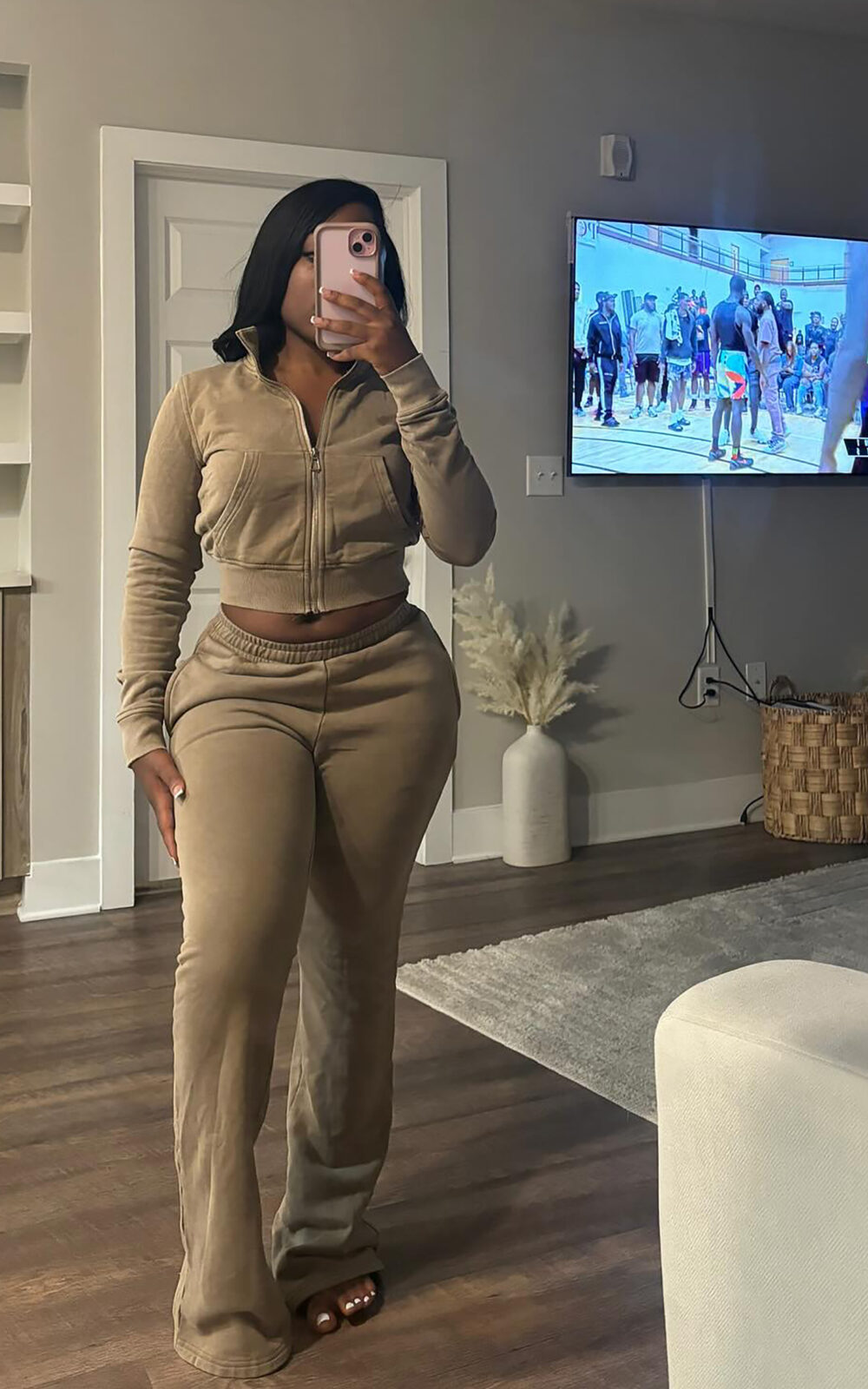 Custom Womens Sweatsuits Color 2 Piece Set 2025 Cotton Long Sleeve Zip Up Sweatshirt Sweatpants Winter Fall Outfits Jogger Sets