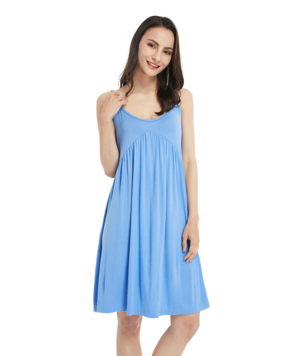 Bamboo Nightgown Full Slip Dress Chemise Sleeveless Sleepwear Plus Size Comfy Nightshirt - Image 10