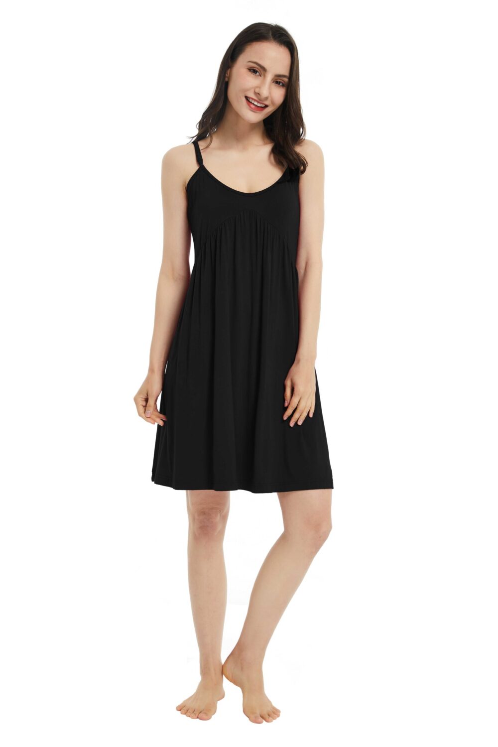 Bamboo Nightgown Full Slip Dress Chemise Sleeveless Sleepwear Plus Size Comfy Nightshirt - Image 9
