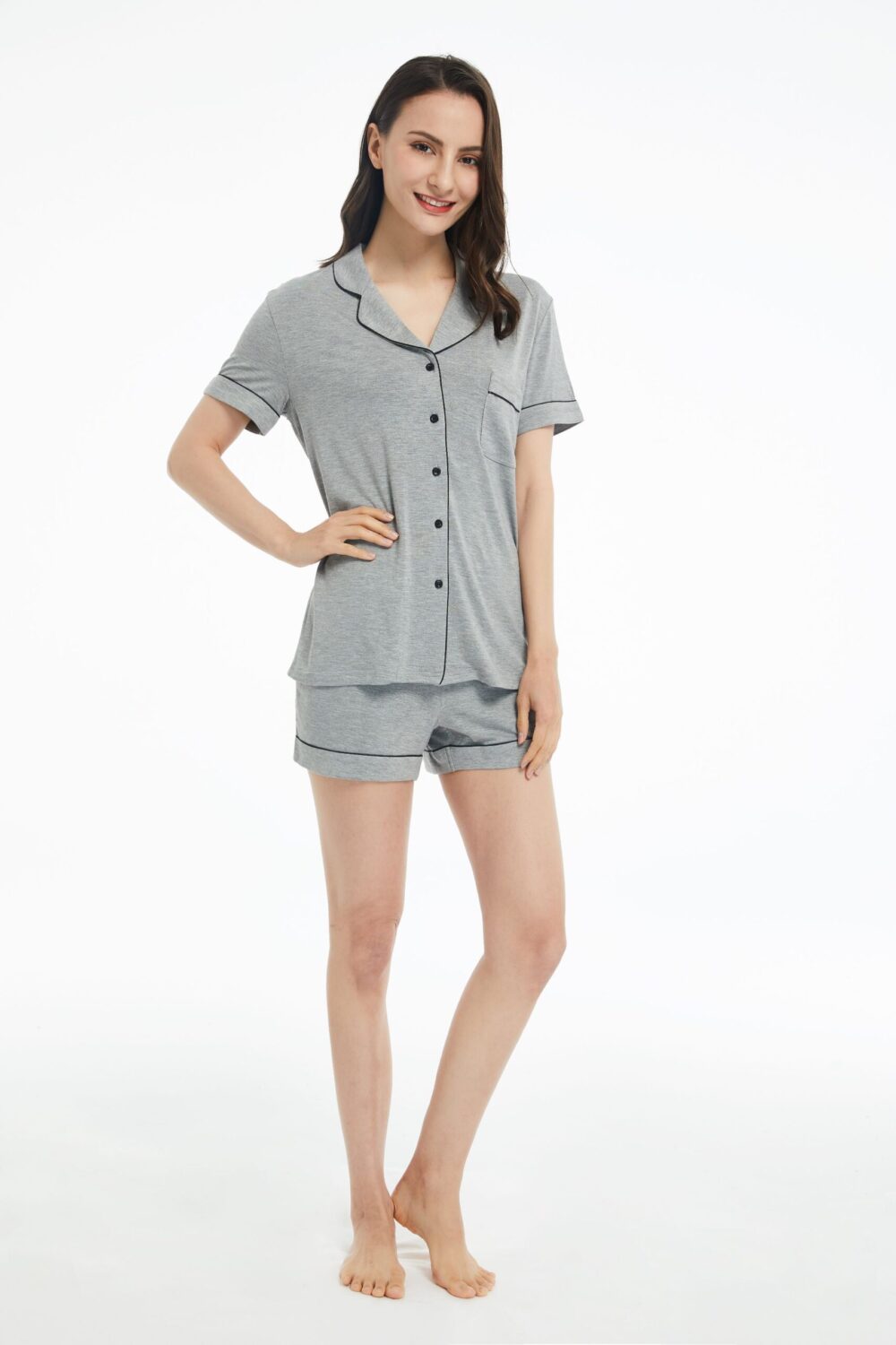 Womens Bamboo Pajamas Set Button Down Nightwear Sleepwear Short Sleeve Shorts Pijamas PJS PJ Set for Women - Image 7