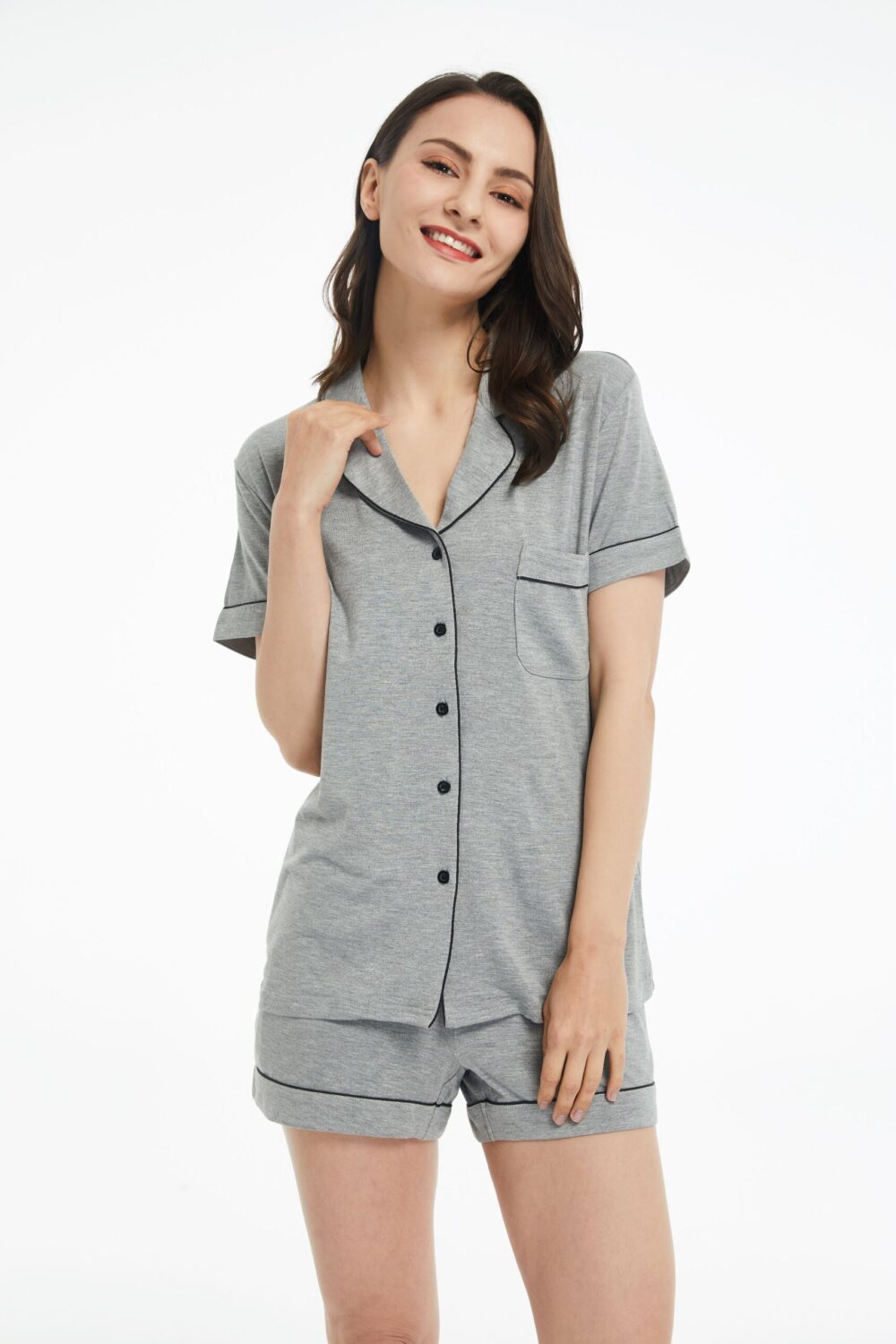 Womens Bamboo Pajamas Set Button Down Nightwear Sleepwear Short Sleeve Shorts Pijamas PJS PJ Set for Women - Image 6