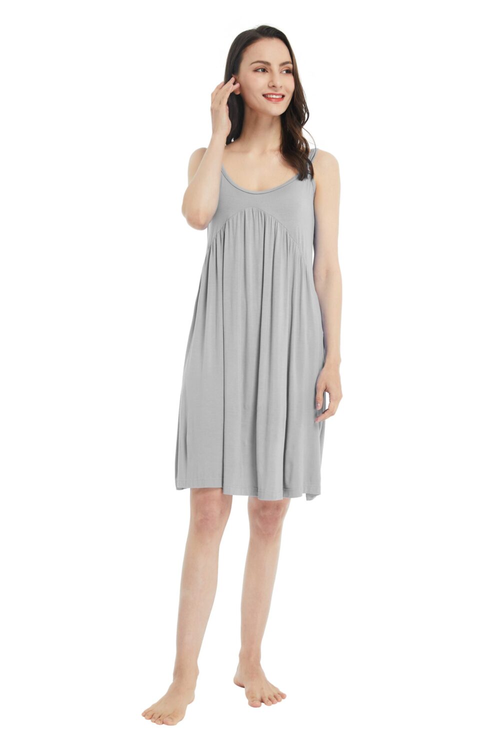 Bamboo Nightgown Full Slip Dress Chemise Sleeveless Sleepwear Plus Size Comfy Nightshirt - Image 6