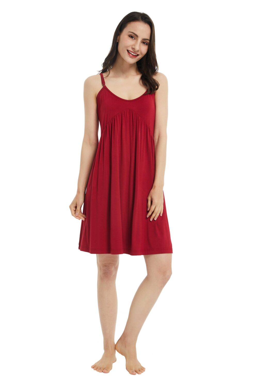 Bamboo Nightgown Full Slip Dress Chemise Sleeveless Sleepwear Plus Size Comfy Nightshirt - Image 4