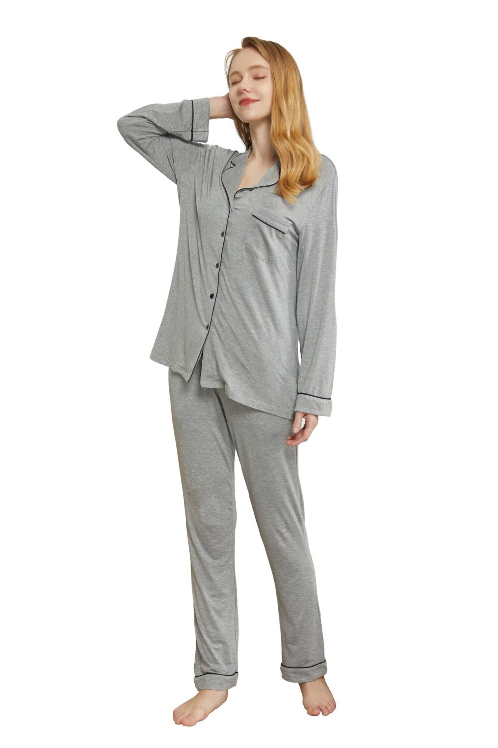 Bamboo Womens Pajamas Set Sleepwear Cute Pajama Sets for Women Pijamas PJS PJ Set for Women Comfy Soft Long Sleeve Pants