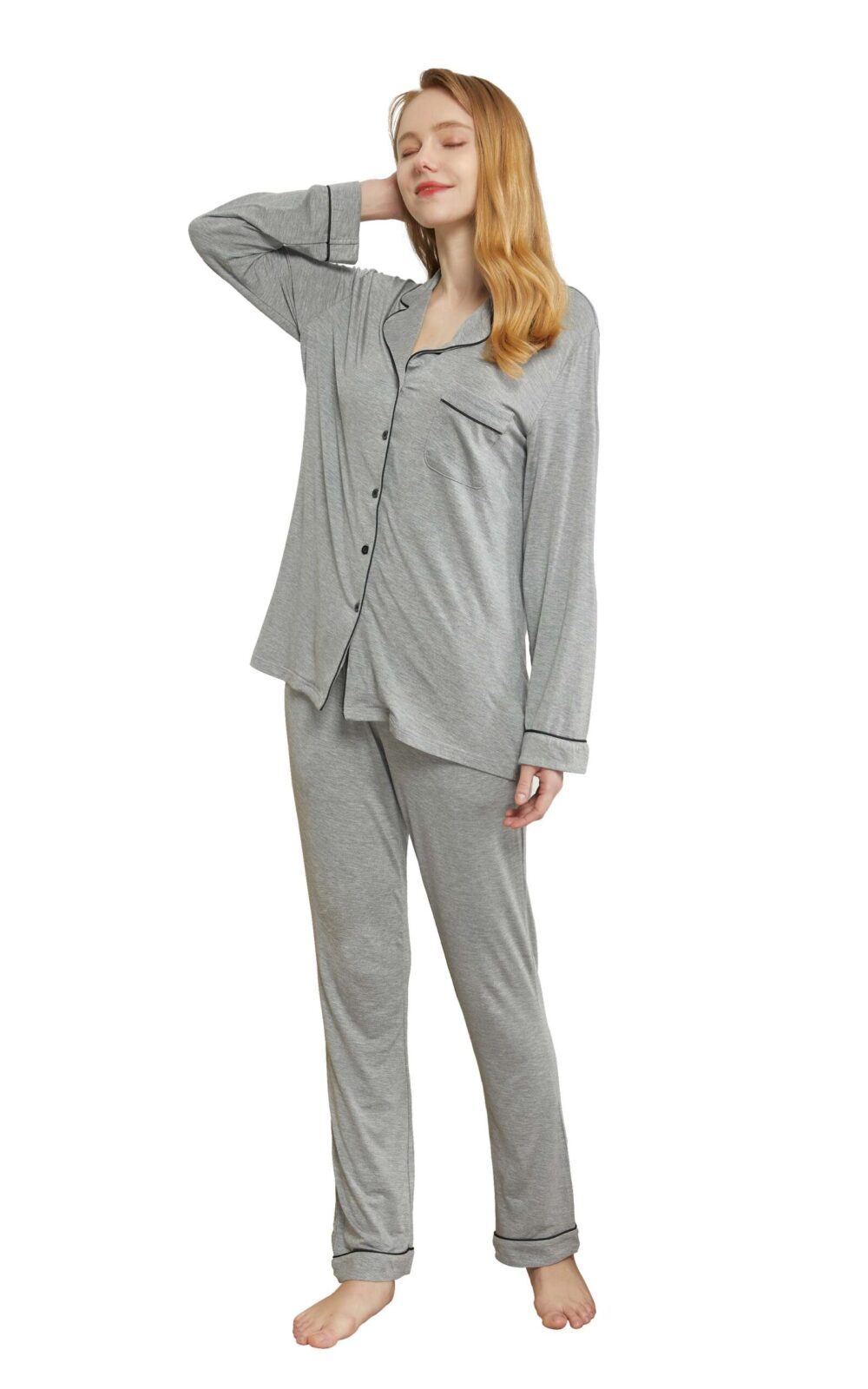 Bamboo Womens Pajamas Set Sleepwear Cute Pajama Sets for Women Pijamas PJS PJ Set for Women Comfy Soft Long Sleeve Pants