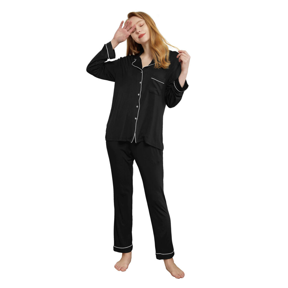 Bamboo Womens Pajamas Set Sleepwear Cute Pajama Sets for Women Pijamas PJS PJ Set for Women Comfy Soft Long Sleeve Pants - Image 9
