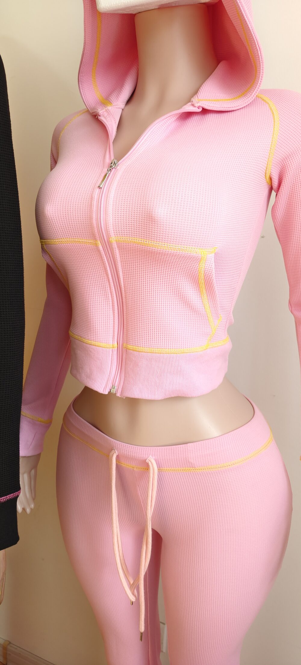 Womens Sets Waffle Two Piece Set Women Clothing Zipper Hoodie Jacket and Wide Leg Flared Pants Tracksuit Sets for Women - Image 7