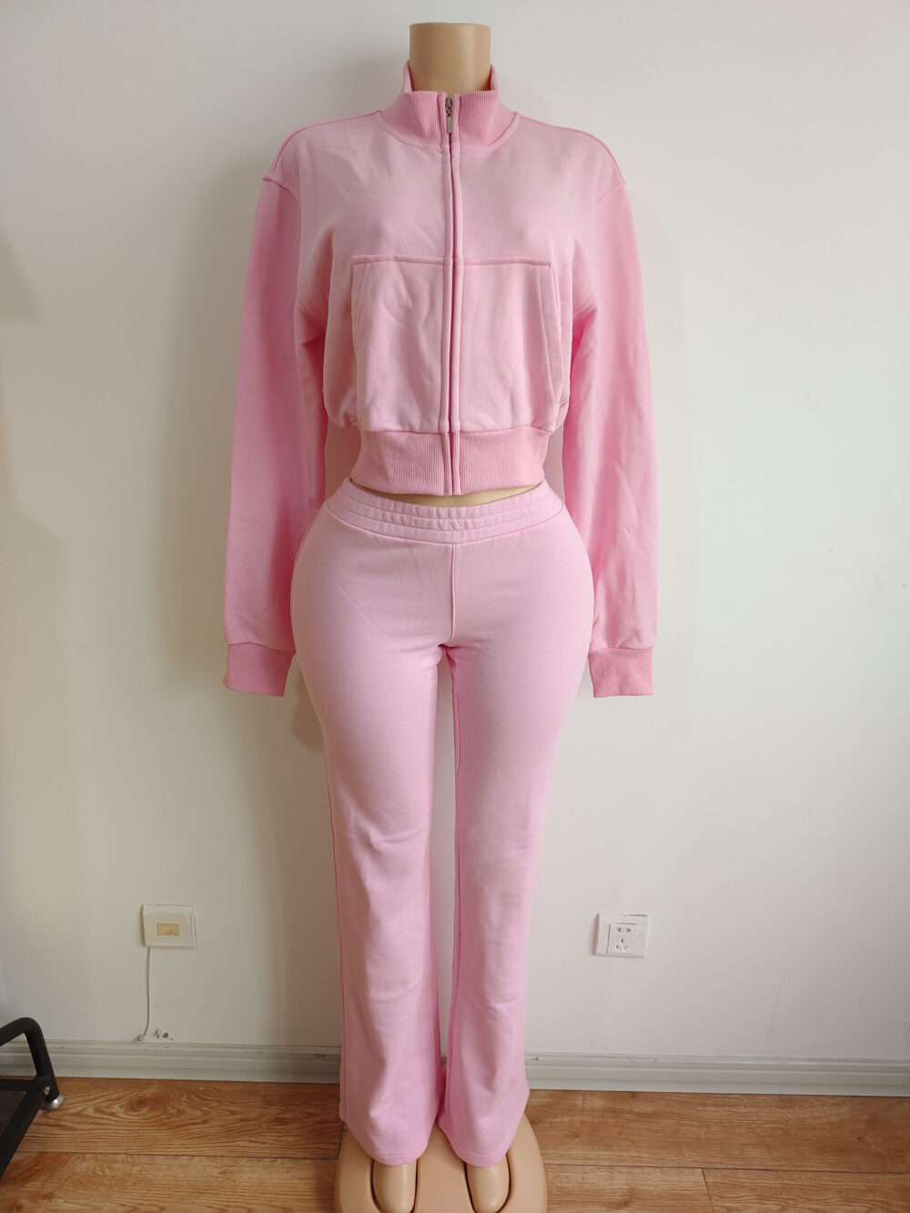 Custom Sweatsuit logo color Women 2 Piece Outfits Zip Up Crop Lounge SweatPants Loungewear Sweat Set 2025 Fall Trendy Tracksuit - Image 2