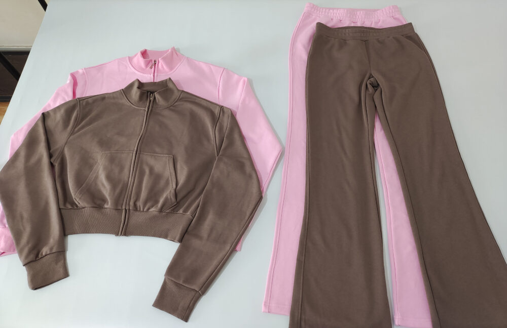 Custom Sweatsuit logo color Women 2 Piece Outfits Zip Up Crop Lounge SweatPants Loungewear Sweat Set 2025 Fall Trendy Tracksuit - Image 9