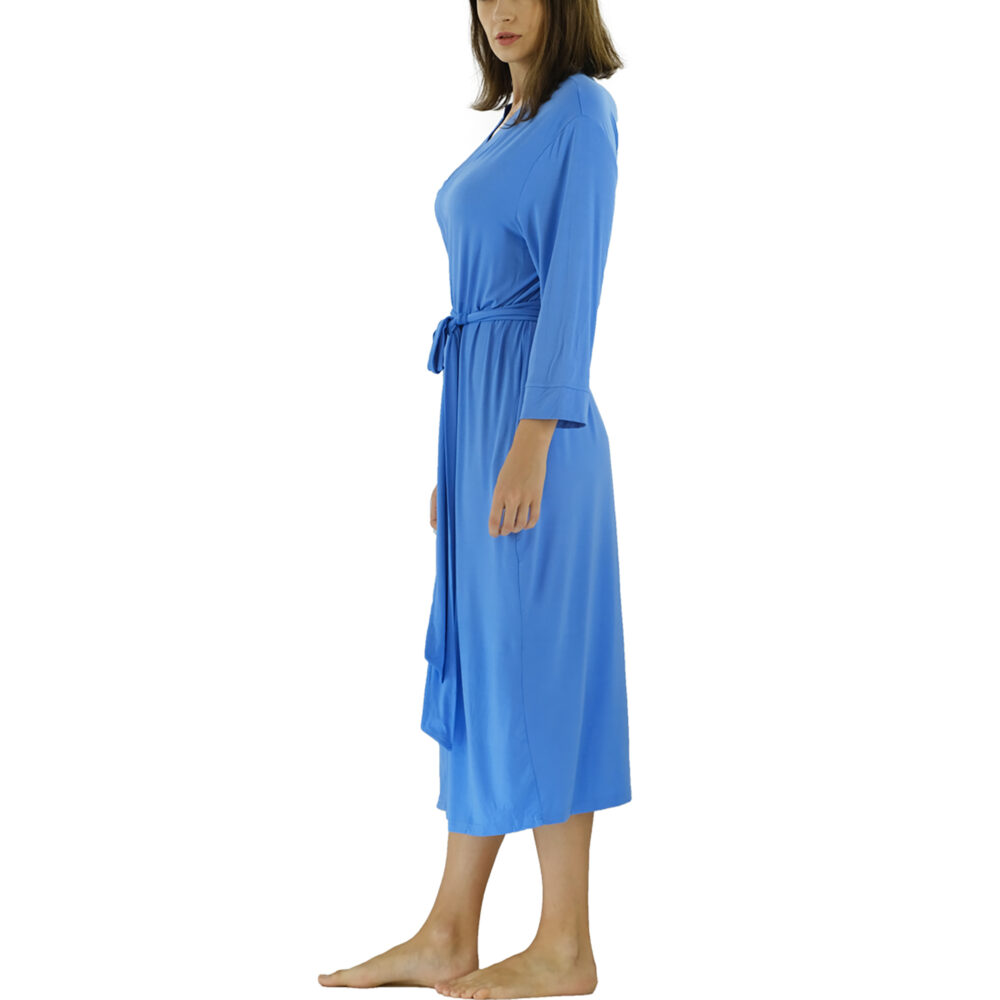 Bamboo Viscose Robes for Women Long Sleeve Knit Kimono Bathrobe Soft Lightweight Loungewear Ladies Sleepwear - Image 11