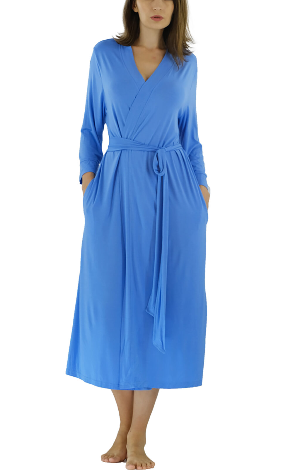 Bamboo Viscose Robes for Women Long Sleeve Knit Kimono Bathrobe Soft Lightweight Loungewear Ladies Sleepwear