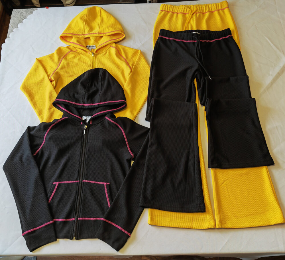Womens Sets Waffle Two Piece Set Women Clothing Zipper Hoodie Jacket and Wide Leg Flared Pants Tracksuit Sets for Women - Image 3