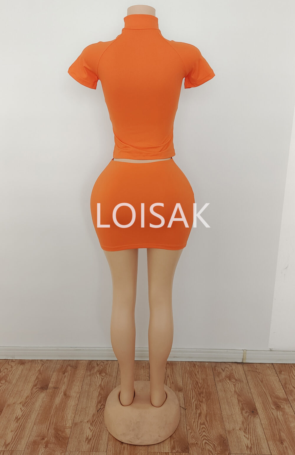 Custom Logo Color Short Dress Activewear Tracksuit Zipper Outfits High Stretch Two Piece Set for Women Body - Image 10