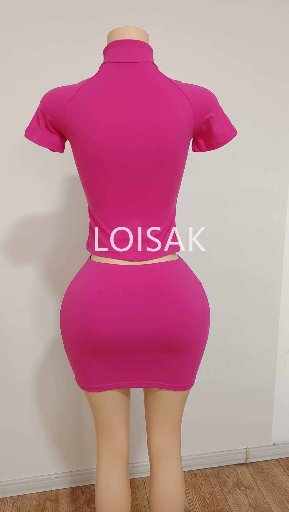 Custom Logo Color Short Dress Activewear Tracksuit Zipper Outfits High Stretch Two Piece Set for Women Body - Image 6