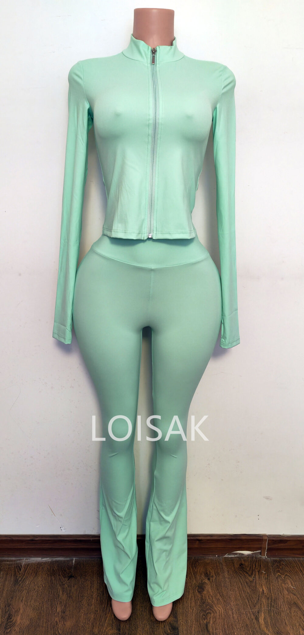 Custom Tracksuit Activewear Women's Clothing Hoodies Body Two Piece Outfits Basics Hoodie And Flare Pants Zip Jacket Women Set - Image 5