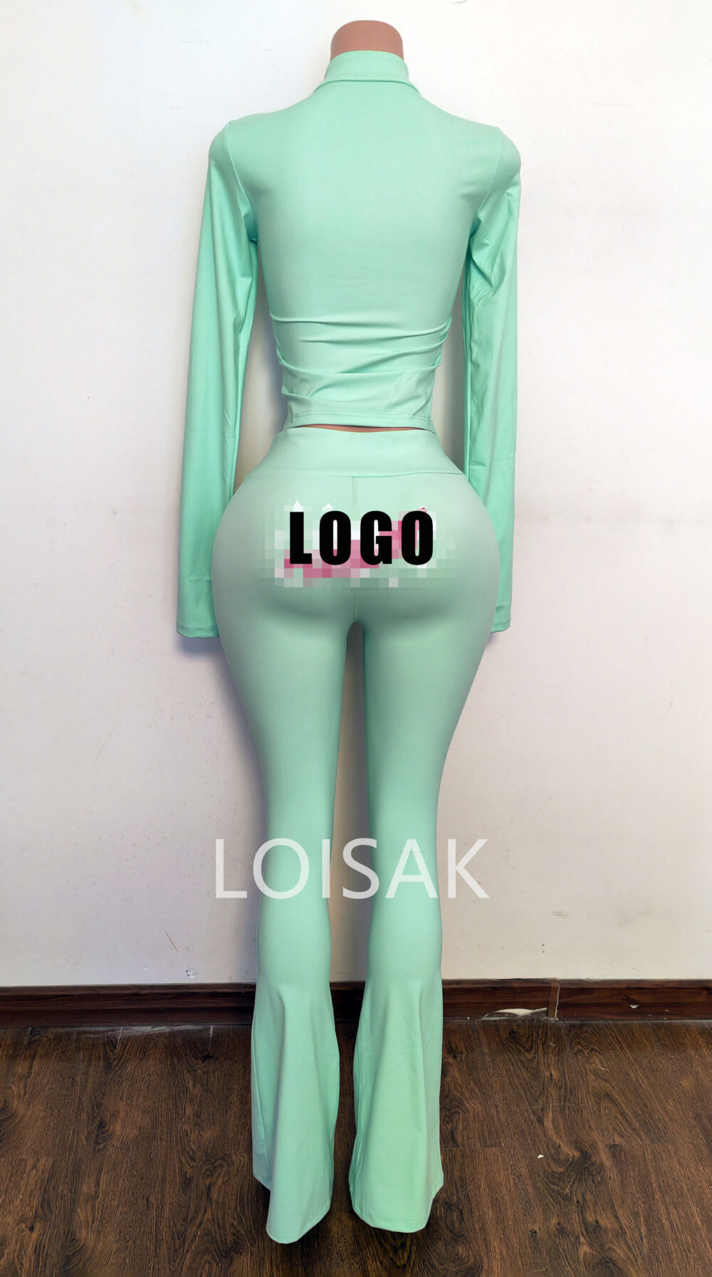 Custom Tracksuit Activewear Women's Clothing Hoodies Body Two Piece Outfits Basics Hoodie And Flare Pants Zip Jacket Women Set - Image 6