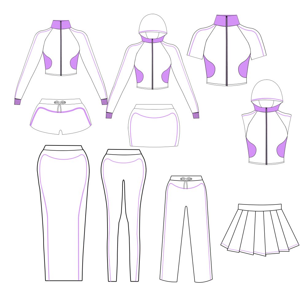 Zip through jacket Contrast side panel detail Cropped fit Track Set - Image 5