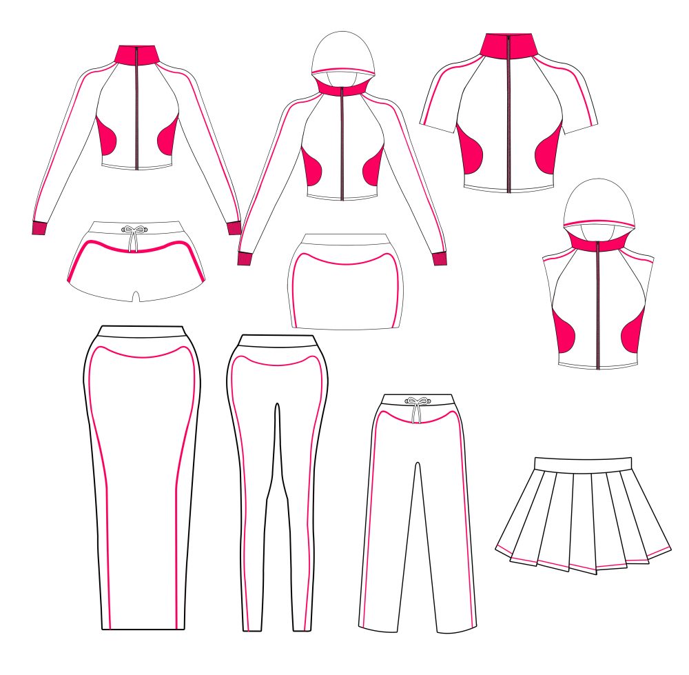 Zip through jacket Contrast side panel detail Cropped fit Track Set - Image 4