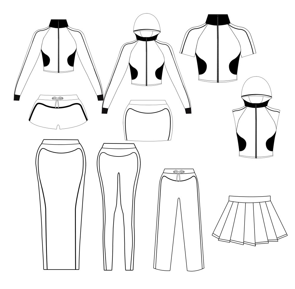 Zip through jacket Contrast side panel detail Cropped fit Track Set - Image 3
