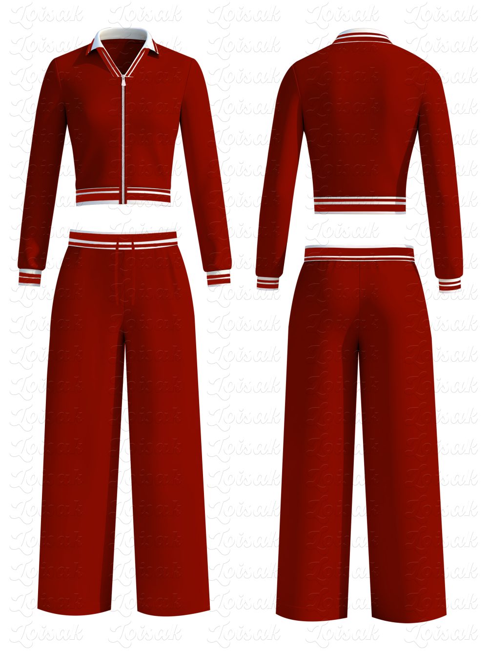 Custom Distressed Womens Sweatsuits Long Sleeve Zipper Sweatshirt Lounge Wear Sweatpants And Hoodie Set 2 Piece Set Women (复制) - Image 3
